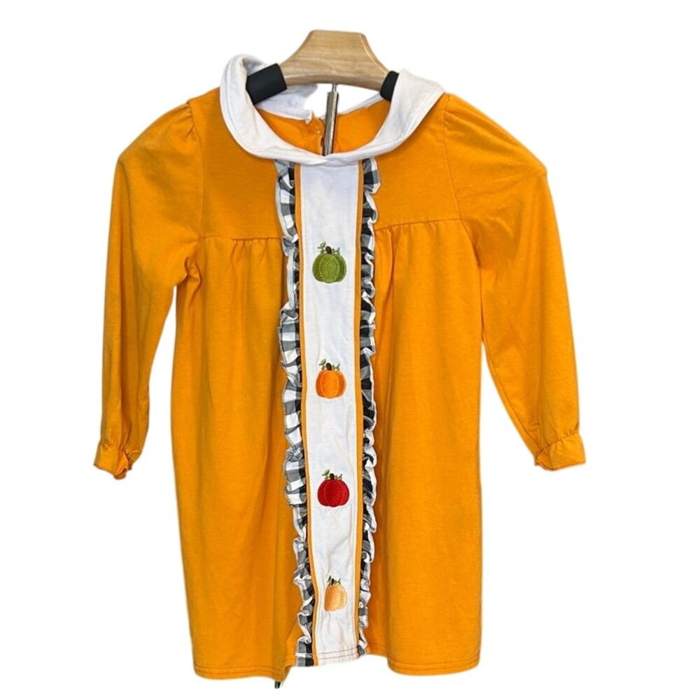 Pettigirl Thanksgiving pumpkin dress girls size 5